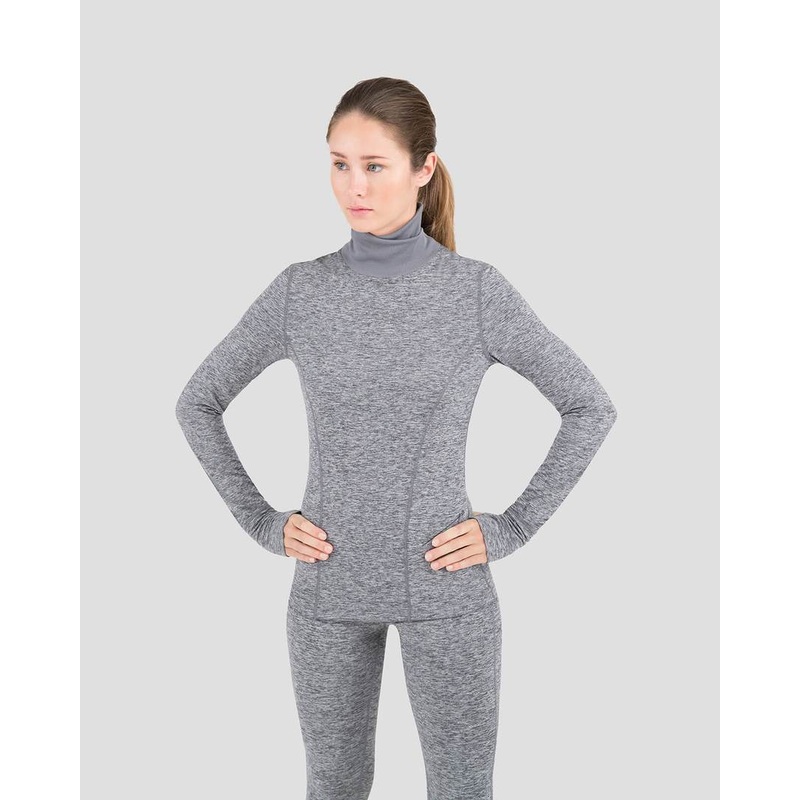 TERRAMAR WOMENS 2.0 TURTLE NECK TOP – GREY