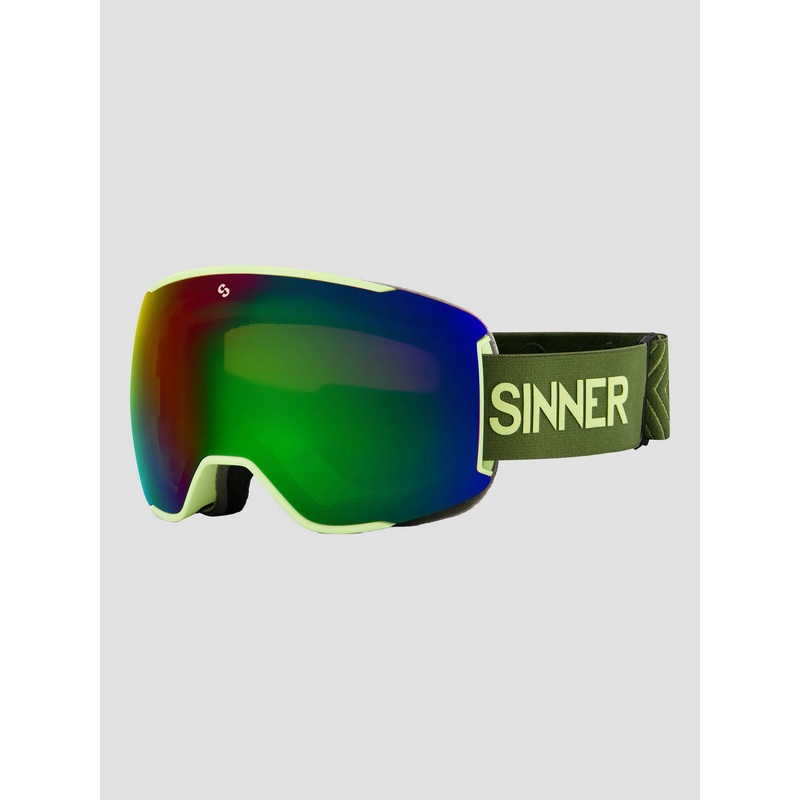 Snowflake Matte Green Goggle–full green mirror&pink