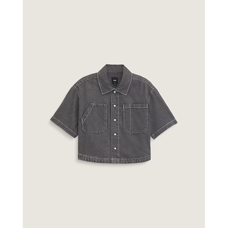 Vans Women’s Natalie SS Denim Boxy Button Up Shirt