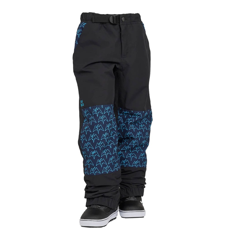 Youth Boss Snow Pants – Black/Bluebird Terry