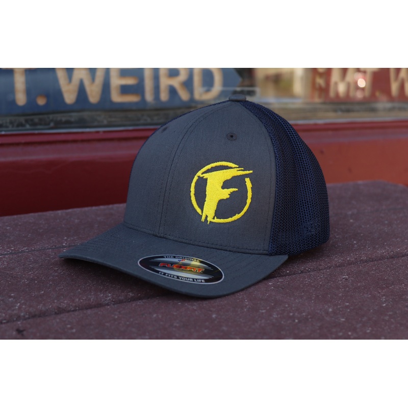 Funtastik Embroidered Flexfit Hat Grey/Navy/Yellow