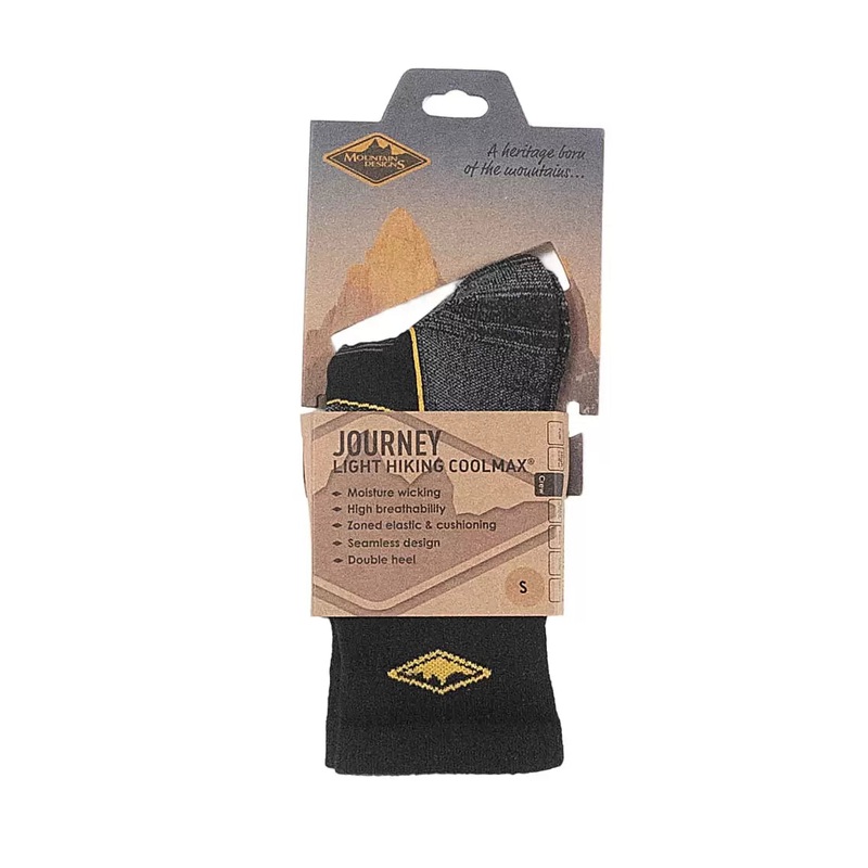 Mountain Designs Journey Light Hiking COOLMAX Crew Socks