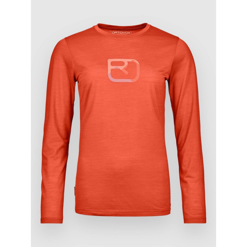 150 Cool Mtn Silhouette Base Layer Top–sunset orange