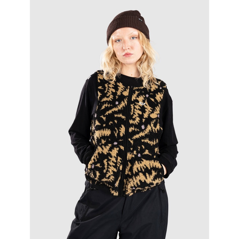 Waves Of Warmth Easy Insulator Vest–anthracite big flowers