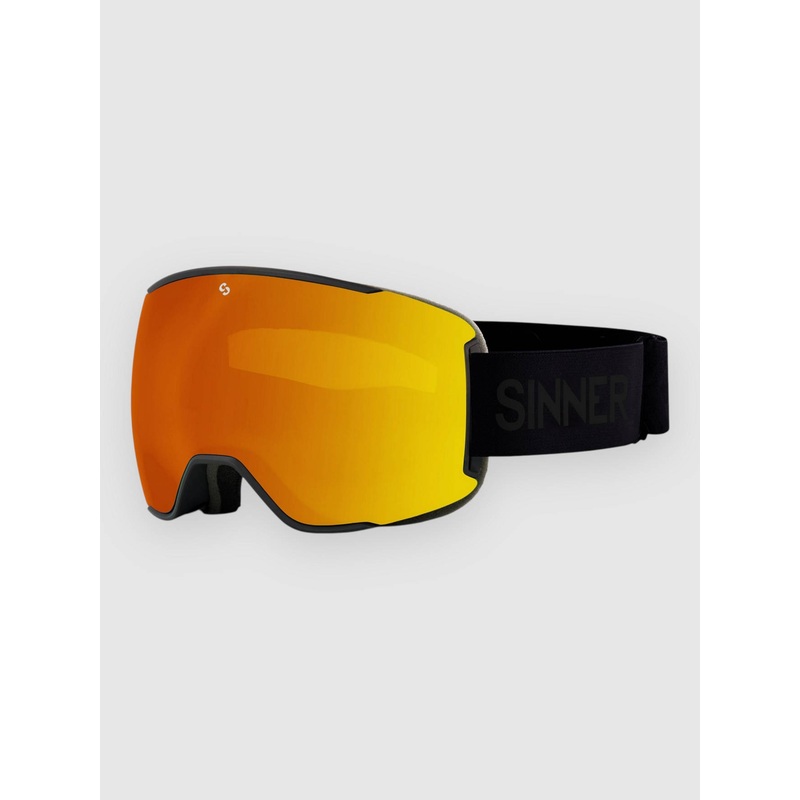 Snowflake Matte Black (+ Bonus Lens) Goggle–dbl full ornge mirror vnt