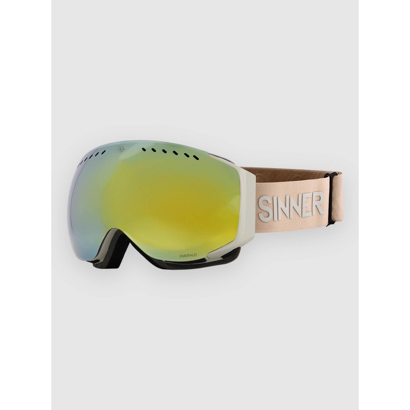 Emerald Matte Light Grey Goggle–double full gld mrror vnt