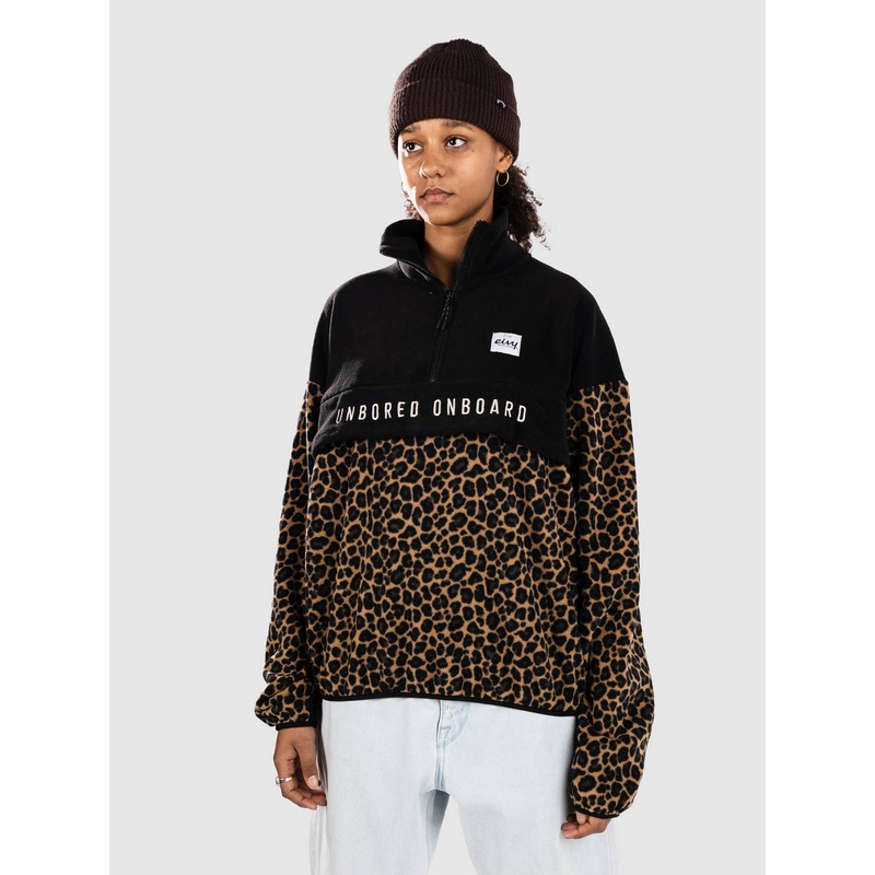 Ball Fleece Insulator Jacket–black/leopard
