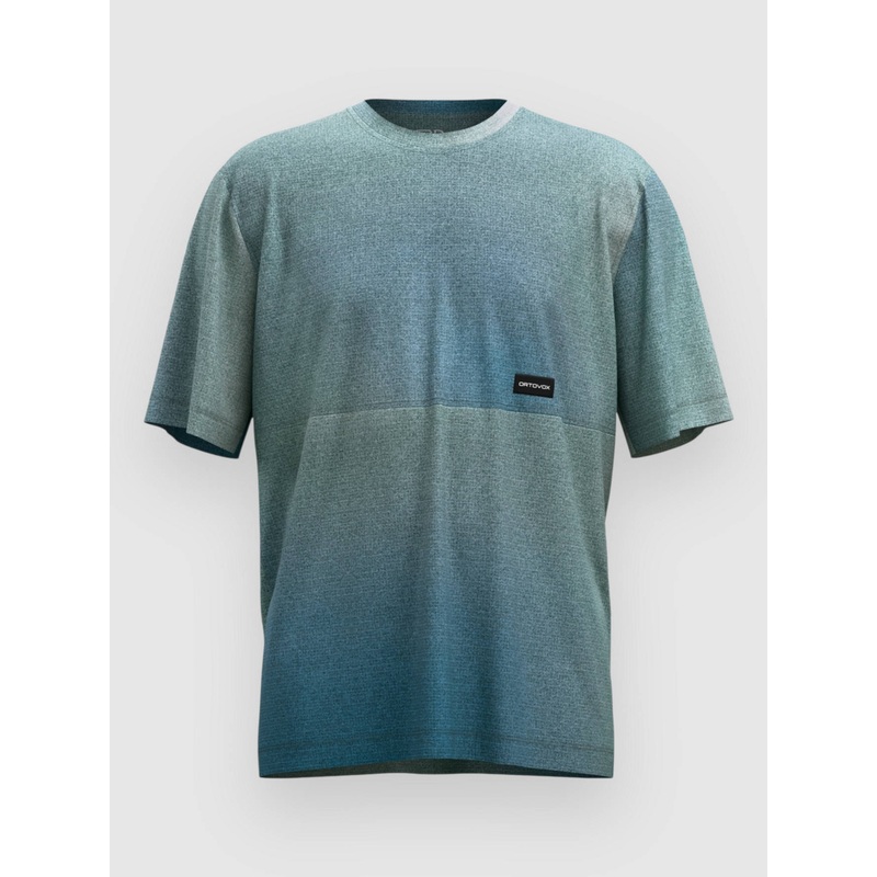 185 Merino Patch Print Tech Tee–aop green sage 63201