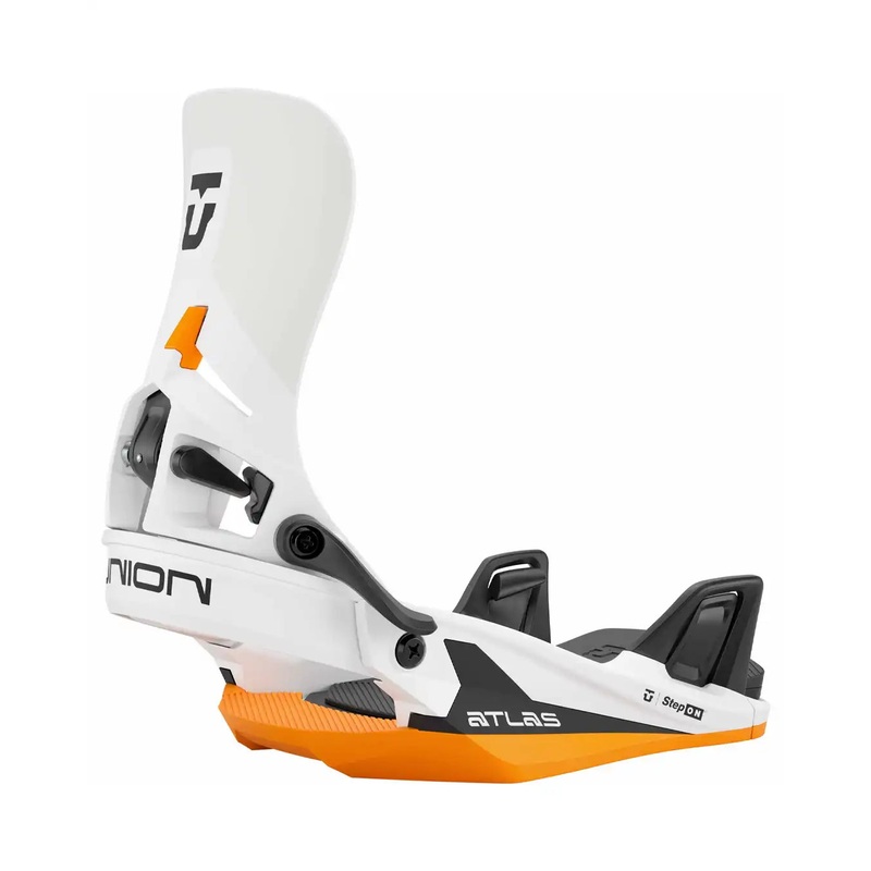 Atlas Step On Snowboard Bindings – White/Orange 2026