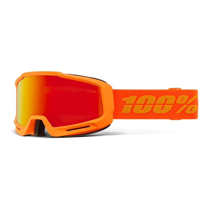 100% Okan Goggle – Fluro Orange/Red Mirror