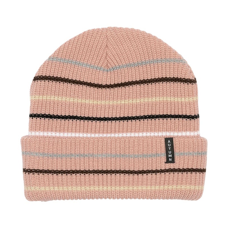 Autumn Multi Stripe Beanie – Dusty Pink