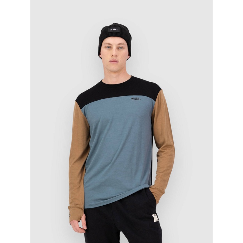 Yotei Merino Base Layer Top–goblin blue/toffee/black