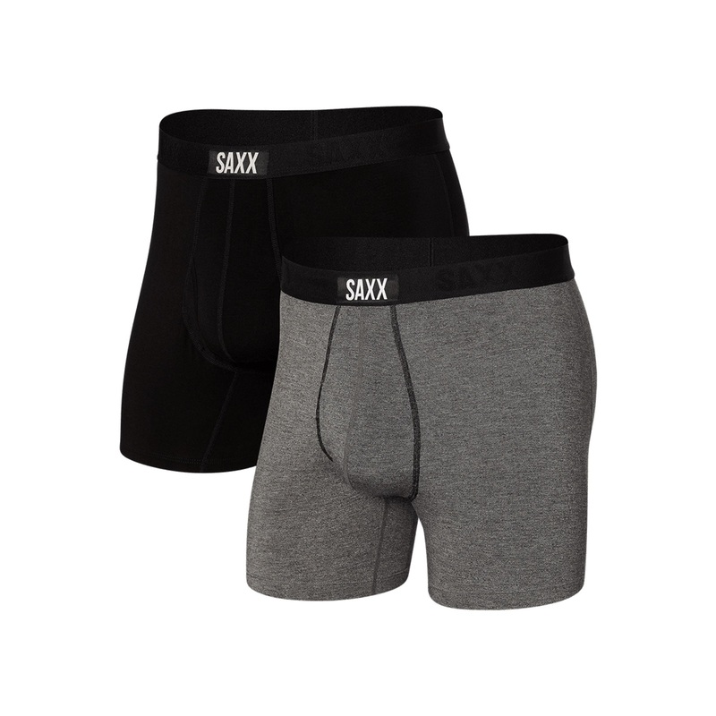 Ultra Super Soft 2 Pack Black/Grey Boxer