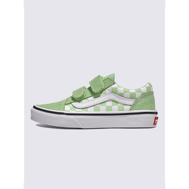 Old Skool V Color Theory Checkerboard Pistachio Green Shoes (Kids)