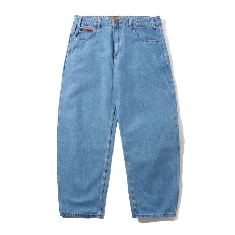 Washed Indigo Baggy Jeans