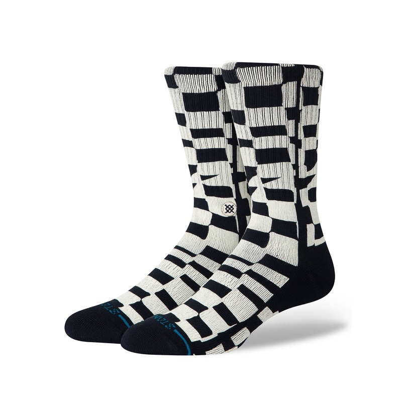 Wave Check Black Socks